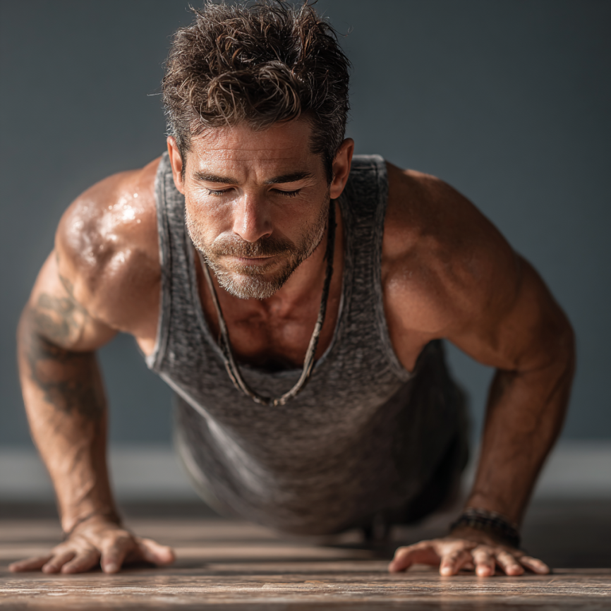 Чоловік медитує після тренування